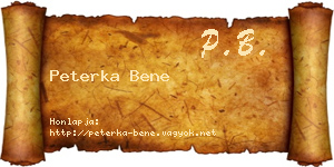 Peterka Bene névjegykártya